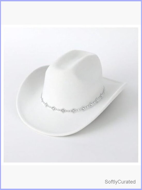 Rhinestone Cowgirl Hat Wide Brim Western Cowboy Hat